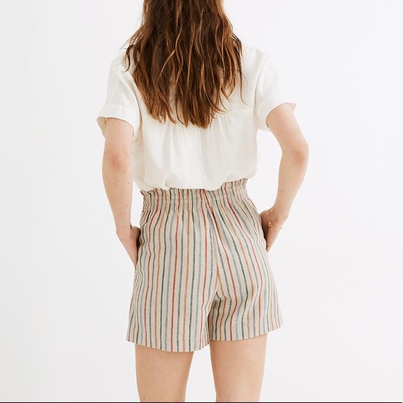 Madewell Drawstring Pull-On Shorts in Rainbow Stripe - Picture 7 of 9